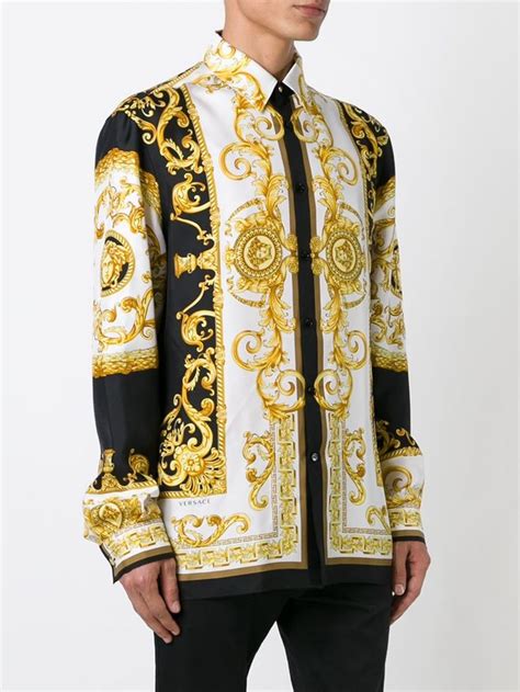 versace collection shirt men& 39|Versace fitted shirts for men.